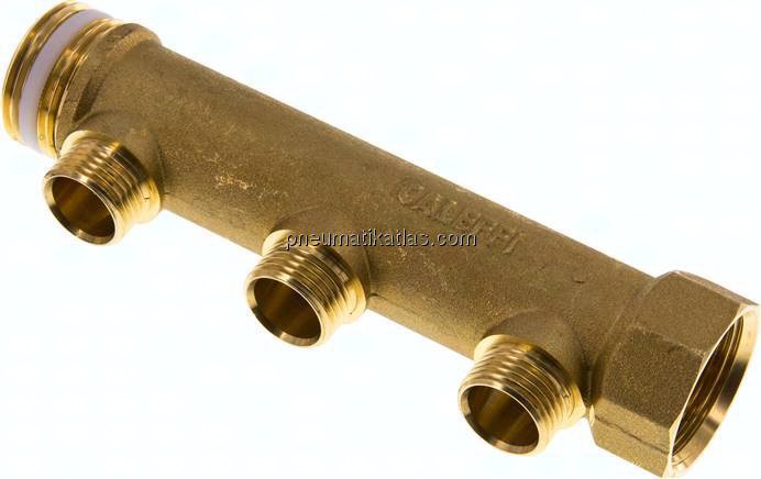 Verteilerrohr G 1"(IG/AG), Abgang 3x G 1/2" (AG)