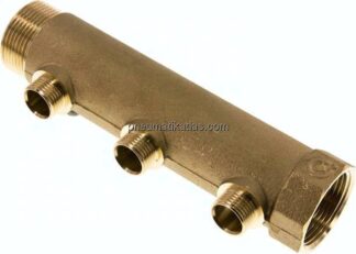 Verteilerrohr G 1-1/4"(IG/AG), Abgang 3x G 1/2" (AG)