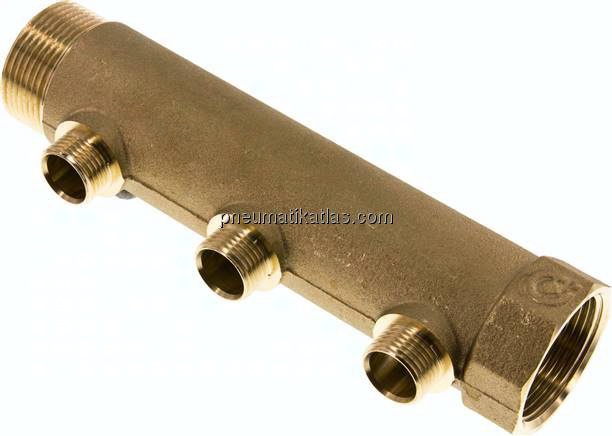Verteilerrohr G 1-1/4"(IG/AG), Abgang 3x G 1/2" (AG)