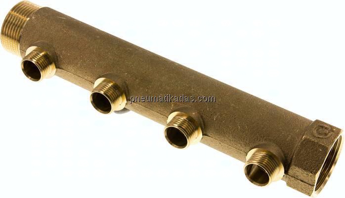 Verteilerrohr G 1-1/4"(IG/AG), Abgang 4x G 1/2" (AG)