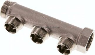 Verteilerrohr G 3/4"(IG/AG), Abgang 3x G 1/2" (AG)
