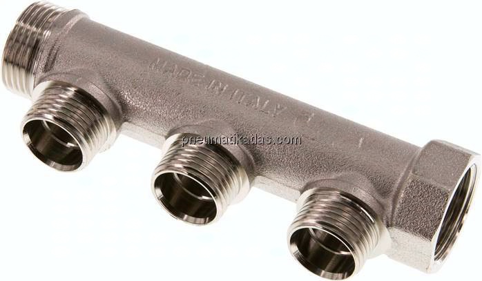 Verteilerrohr G 3/4"(IG/AG), Abgang 3x G 1/2" (AG)
