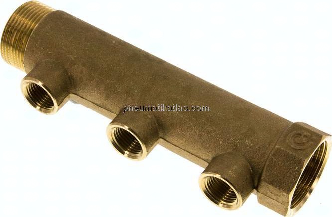 Verteilerrohr G 1-1/4"(IG/AG), Abgang 3x G 1/2" (IG)