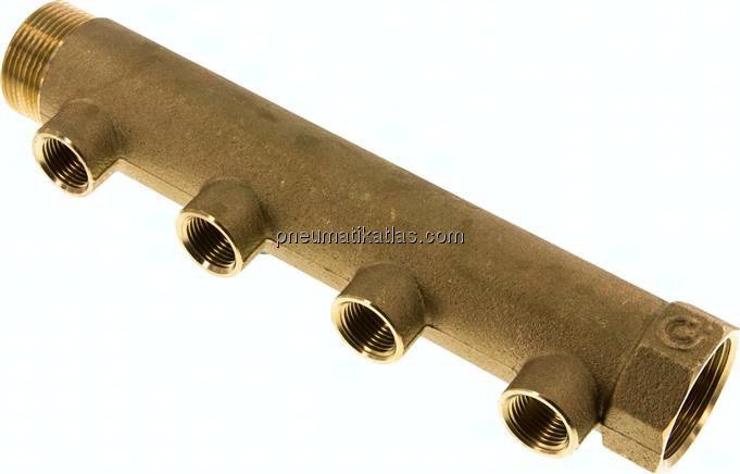 Verteilerrohr G 1-1/4"(IG/AG), Abgang 4x G 1/2" (IG)