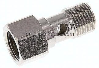 Hohlschraube, 1-fach Innengew. G 1/2"-37mm, Messing vernickelt