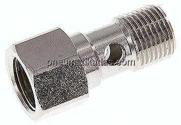 Hohlschraube, 1-fach Innengew. G 1/2"-37mm, Messing vernickelt