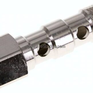 Hohlschraube, 2-fach Innengew. G 1/2"-62,5mm, Messing vernickelt