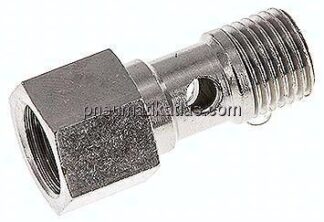 Hohlschraube, 1-fach Innengew. G 1/4"-25mm, Messing vernickelt