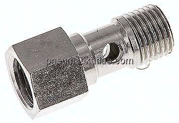 Hohlschraube, 1-fach Innengew. G 1/4"-25mm, Messing vernickelt