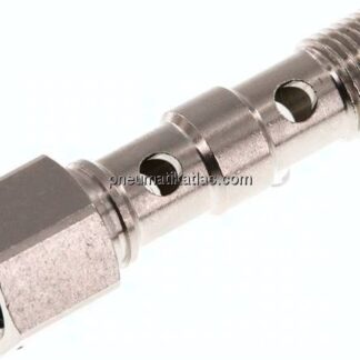 Hohlschraube, 2-fach Innengew. G 1/4"-46,7mm, Messing vernickelt