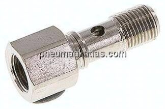 Hohlschraube, 1-fach Innengew. G 1/8"-24mm, Messing vernickelt