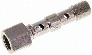 Hohlschraube, 2-fach Innengew. G 1/8"-40,5mm, Messing vernickelt