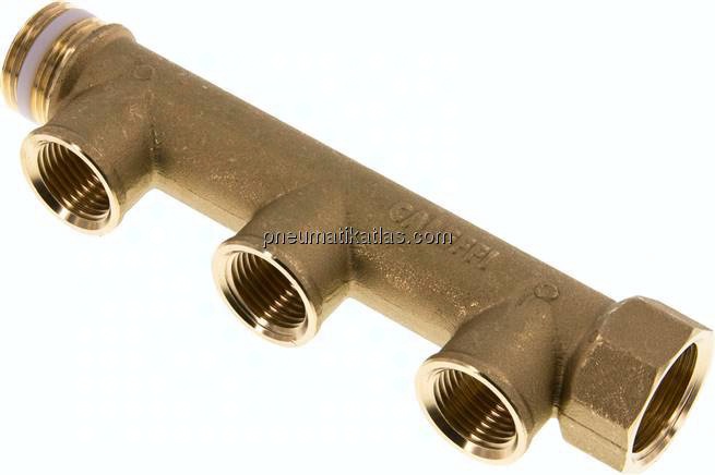 Verteilerrohr G 3/4"(IG/AG), Abgang 3x G 1/2" (IG)