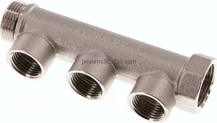 Verteilerrohr G 3/4"(IG/AG), Abgang 3x G 1/2" (IG)