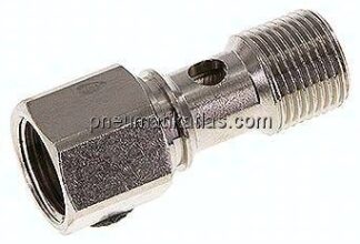Hohlschraube, 1-fach Innengew. G 3/8"-32mm, Messing vernickelt