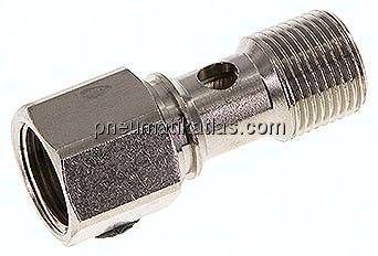 Hohlschraube, 1-fach Innengew. G 3/8"-32mm, Messing vernickelt
