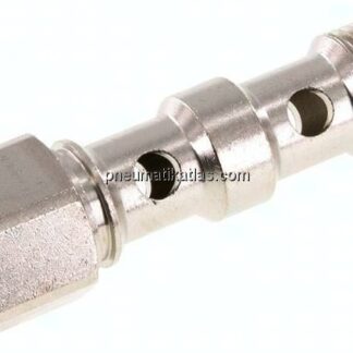 Hohlschraube, 2-fach Innengew. G 3/8"-53,8mm, Messing vernickelt