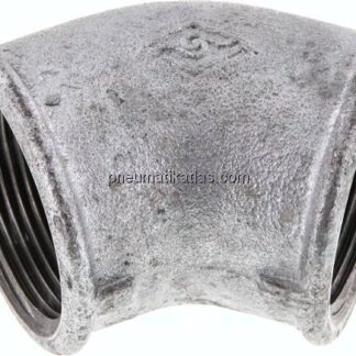 45°-Winkel Rp 1-1/2" (IG), Temperguss verzinkt