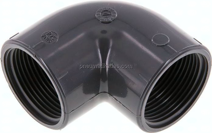 90°-Winkel Rp 1-1/4" (IG), PVC-U