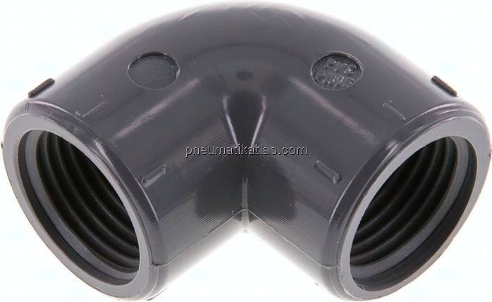 90°-Winkel Rp 1/2" (IG), PVC-U