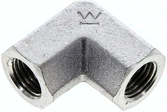 Hochdruck-90°-Winkel NPT 1/4" (IG), Stahl verzinkt