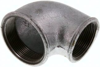 90°-Winkel Rp 2"-Rp 1-1/2", Temperguss verzinkt