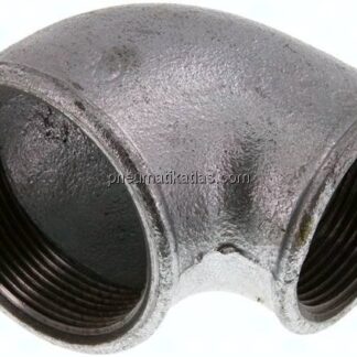 90°-Winkel Rp 2"-Rp 1-1/2", Temperguss verzinkt