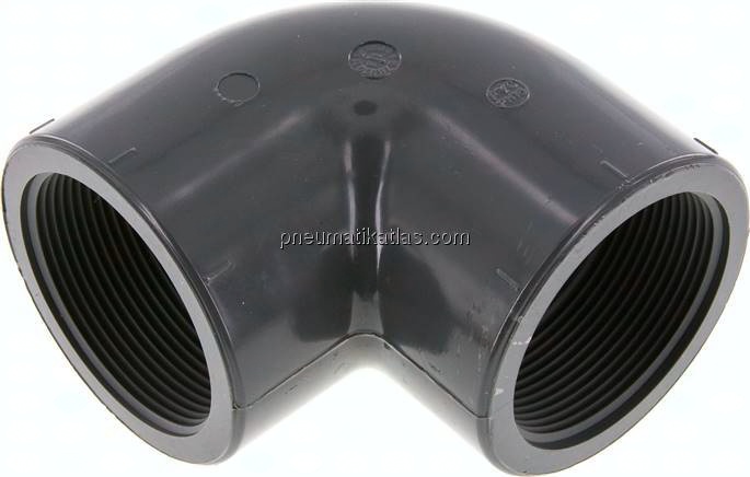 90°-Winkel Rp 2" (IG), PVC-U
