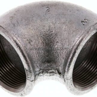 90°-Winkel Rp 2"-Rp 2", Temperguss verzinkt