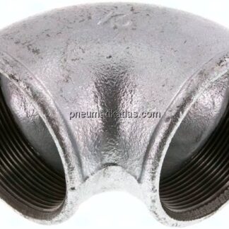 90°-Winkel Rp 2-1/2"-Rp 2-1/2", Temperguss verzinkt