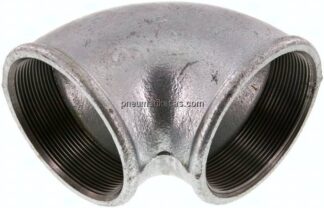 90°-Winkel Rp 3"-Rp 3", Temperguss verzinkt
