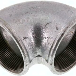 90°-Winkel Rp 3"-Rp 3", Temperguss verzinkt