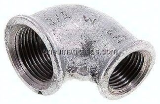 90°-Winkel Rp 3/4"-Rp 1/2", Temperguss verzinkt