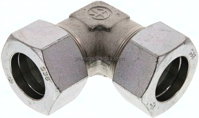 Winkel-Schneidringverschraubung 38 S (M52x2), Stahl verzinkt