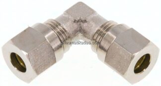 Winkel-Schneidringverschraubung 6 LL (M10x1), Messing vernickelt