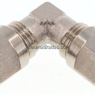 Winkel-Schneidringverschraubung 6 LL (M10x1), Messing vernickelt
