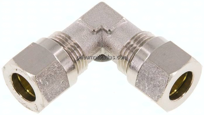 Winkel-Schneidringverschraubung 8 LL (M12x1), Messing vernickelt