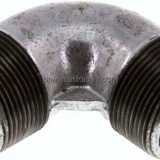 90°-Winkel R 1-1/2" (AG), Temperguss verzinkt