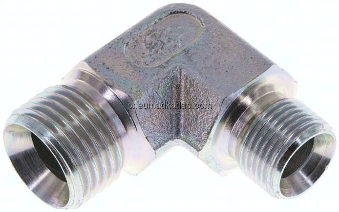 90°-Winkel, 60°Konus G 1/2"-G 3/8" (AG), Stahl verzinkt