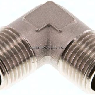90°-Winkel R 1/2" (AG), Messing vernickelt