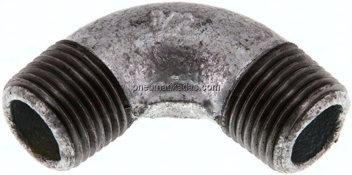 90°-Winkel R 1/2" (AG), Temperguss verzinkt