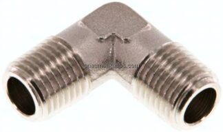 90°-Winkel R 1/4" (AG), Messing vernickelt