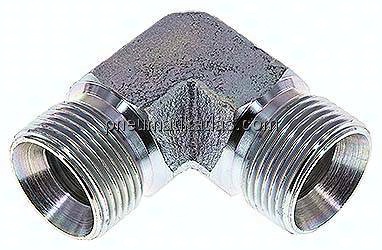 90°-Winkel, 60°Konus G 3/4"-G 3/4" (AG), Stahl verzinkt