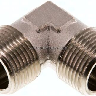 90°-Winkel R 3/4" (AG), Messing vernickelt