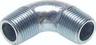90°-Winkel R 3/8" (AG), Temperguss verzinkt