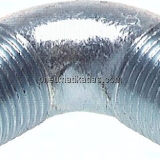 90°-Winkel R 3/8" (AG), Temperguss verzinkt