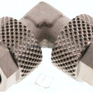 Winkel-Verschraubung 8x6mm, Messing vernickelt