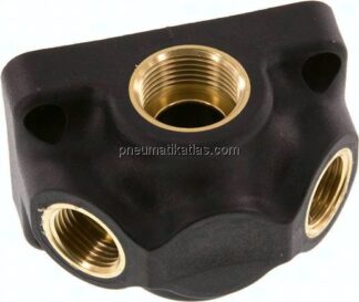 Wanddose (Luftweiche) G 3/4"-2x G 1/2", Endverteilerdose ohne Durchgangsgewinde