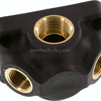 Wanddose (Luftweiche) G 3/4"-2x G 1/2", Endverteilerdose ohne Durchgangsgewinde