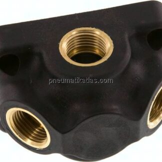 Wanddose (Luftweiche) G 1/2"-2x G 1/2", Durchgangsverteilerdose